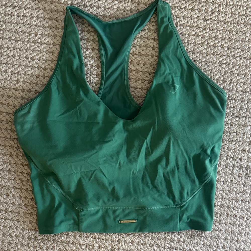 Gymshark Forest Green Racerback Crop Top